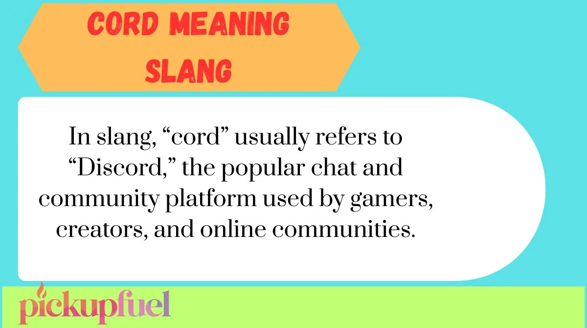 Cord Meaning Slang